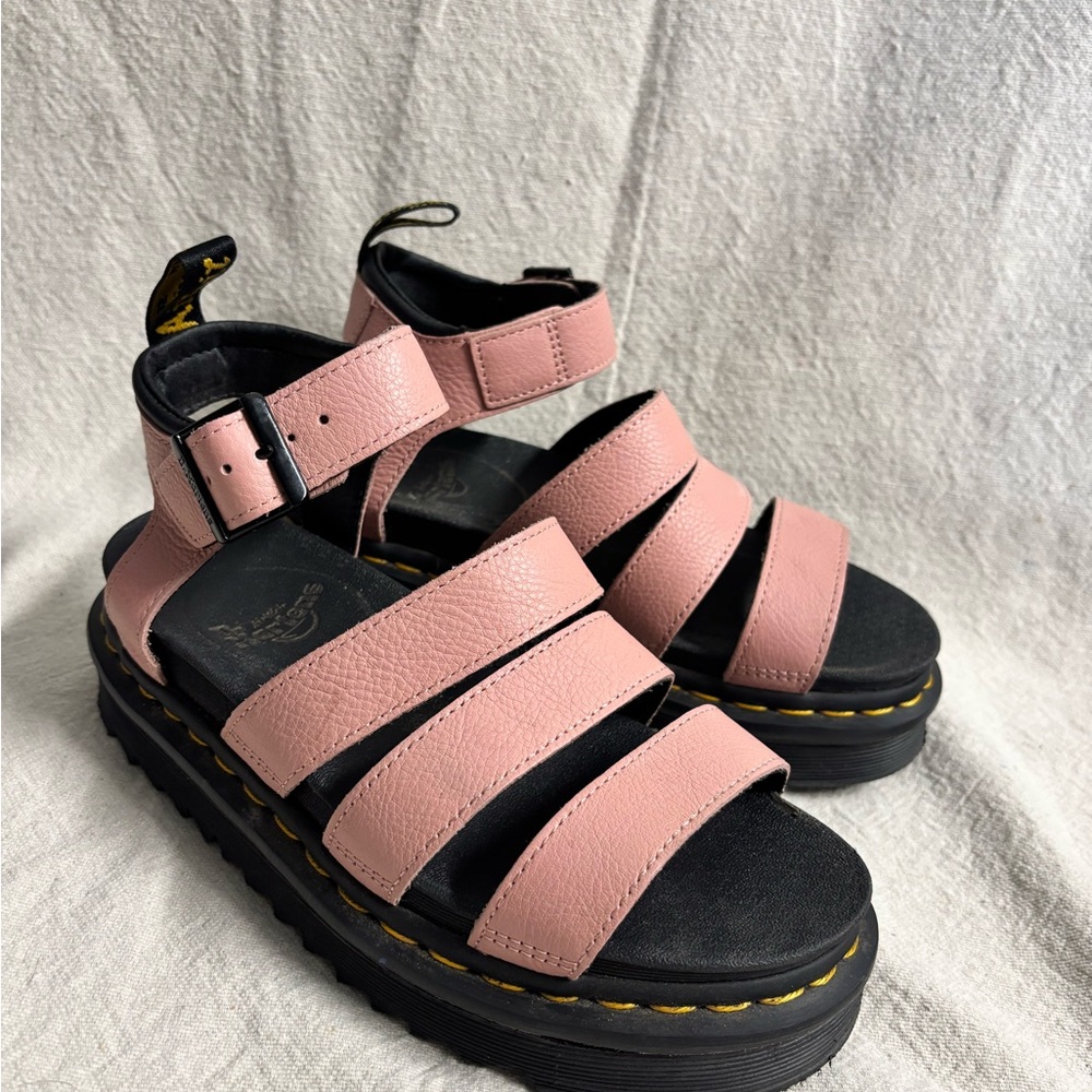 DR MARTENS Docs Soft Wair BLAIRE PINK Platform Sandals Size 6 US, 37 EU
